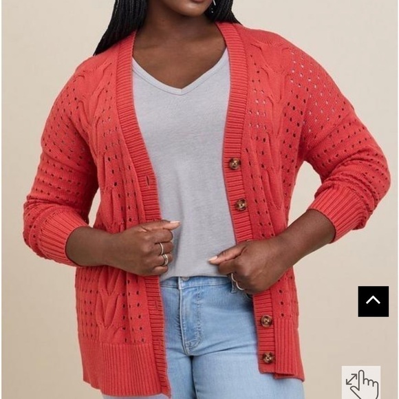 Torrid Cable Boyfriend Cardigan Sweater - Picture 2 of 4